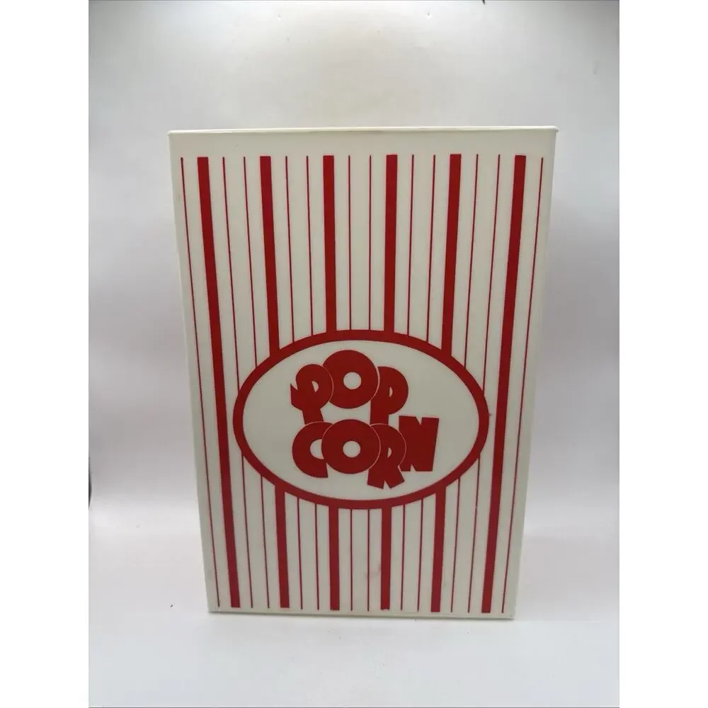 Popcorn Box Plastic Red White 10
